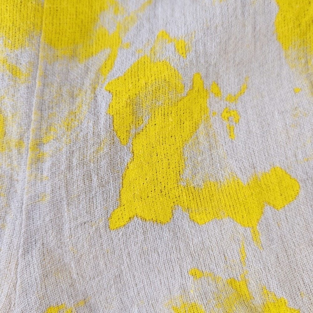 LUUKAA Linen Blend Yellow Paint Splatter Drawstring Pants Fire Collection Size 6 - Picture 3 of 7